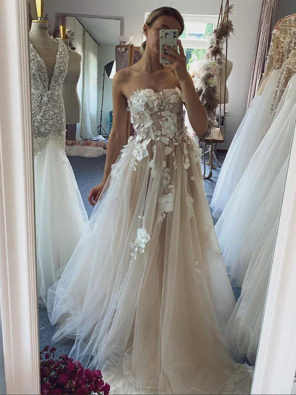 Wedding Dresses with Halter Neckline for Contemporary Style -Custom A-Line Plus Size Elegant Vintage Beach Long Wedding Dresses gh2568