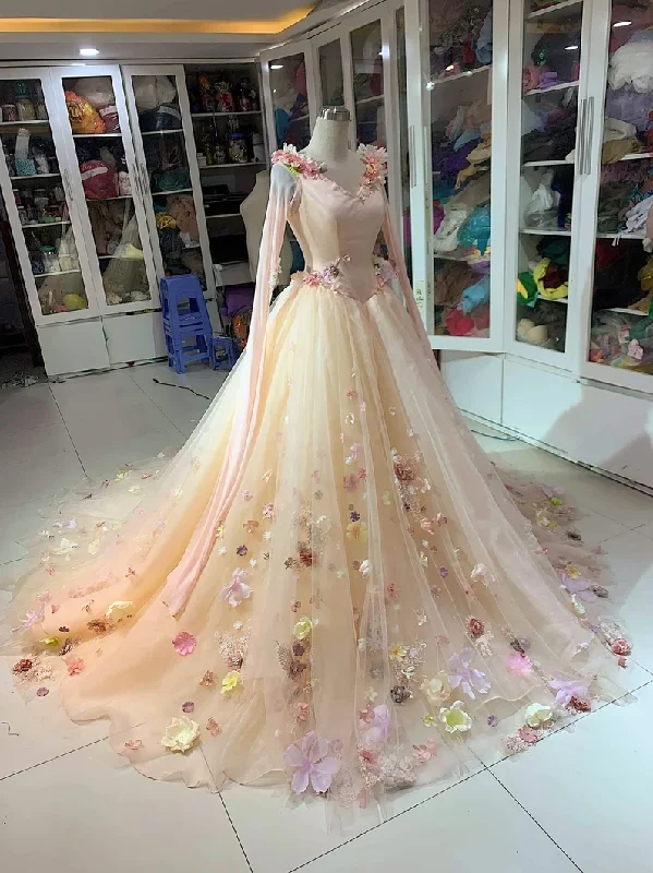 Wedding Gowns with Vintage Lace for Timeless Beauty -Sleeping Beauty costume - Aurora wedding dress gh2093