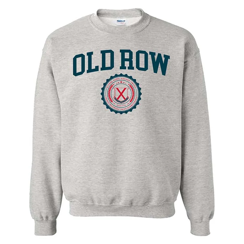 Women's Knit Sweater-Old Row Crest Badge Crewneck Sweatshirt