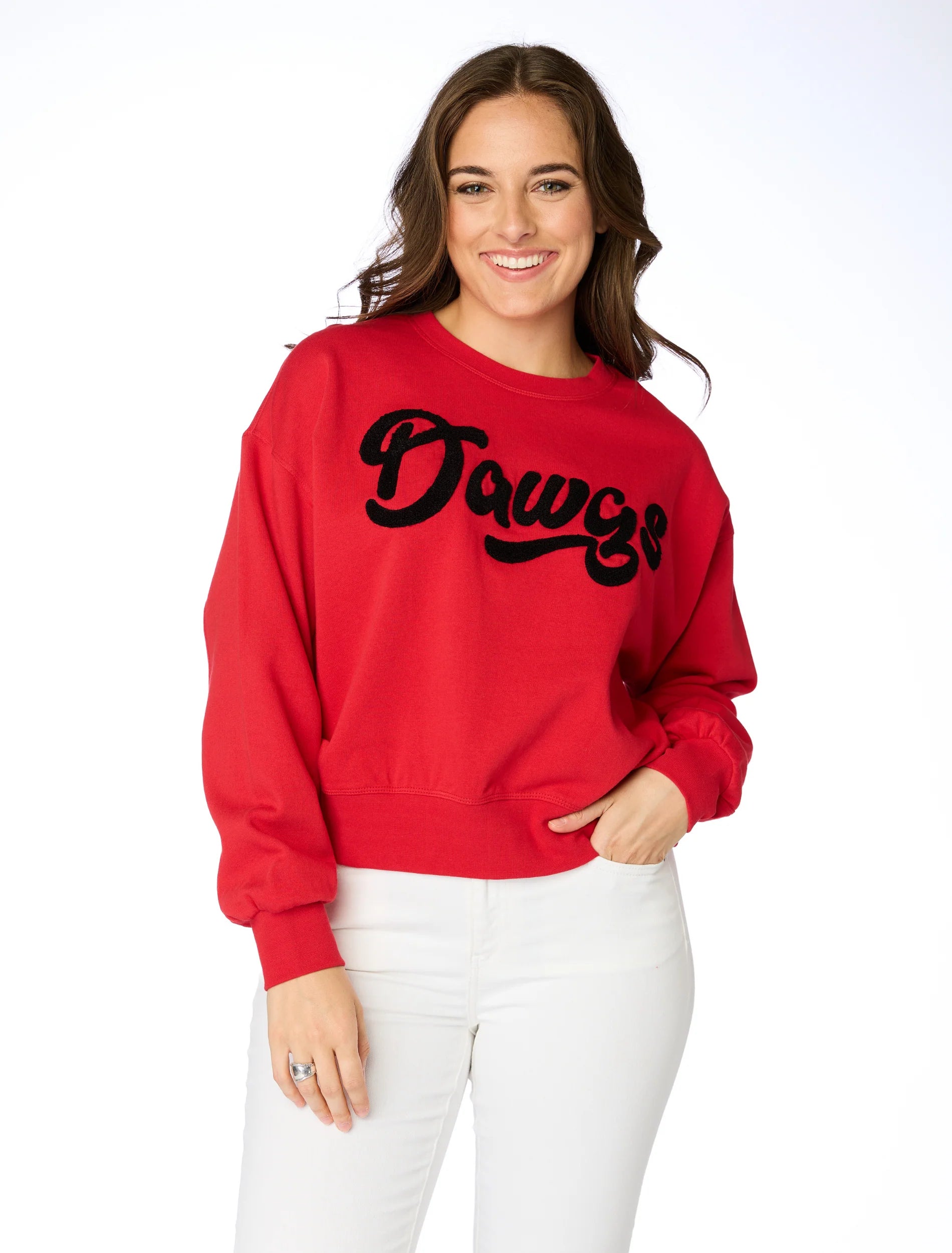 Women's Sweater with Chunky Wool Knit-Stewart Simmons The Dawgs Varsity Sweatshirt