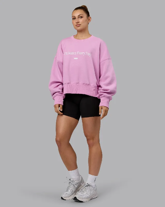 Women's Casual Hoodies for Day-to-Day Style -1% Better Heavyweight Sweater - Pastel Orchid-White Women's Casual Hoodies for Day-to-Day Style -1% Better Heavyweight Sweater - Pastel Orchid-White