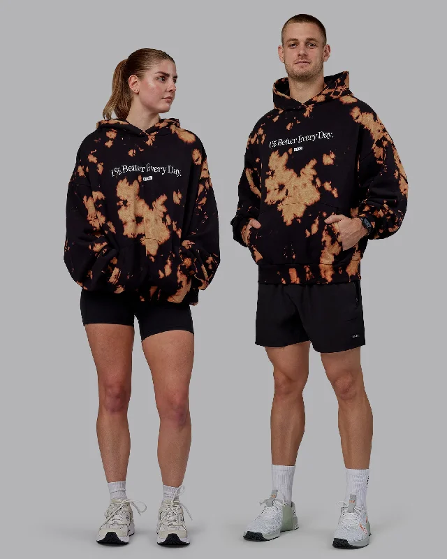 Women's Soft Hoodies for Chilly Evenings -Unisex 1% Better Hoodie Oversize - Black-Bleach-Tie Dye Women's Soft Hoodies for Chilly Evenings -Unisex 1% Better Hoodie Oversize - Black-Bleach-Tie Dye