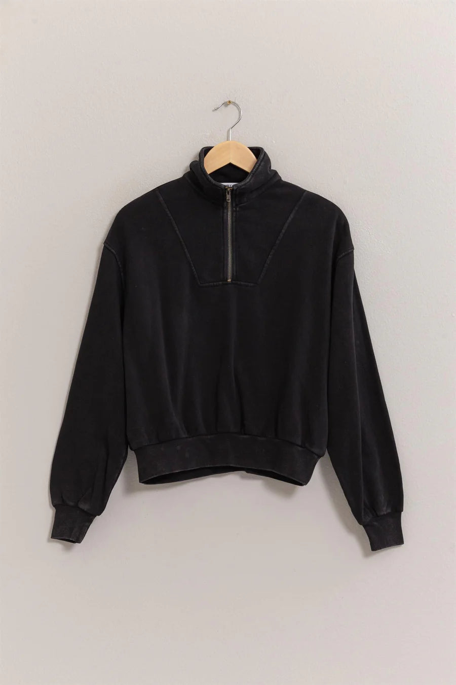 Women's Lightweight Wool Pullovers Sweater for Fall-Half Zip Pullover Sweatshirt