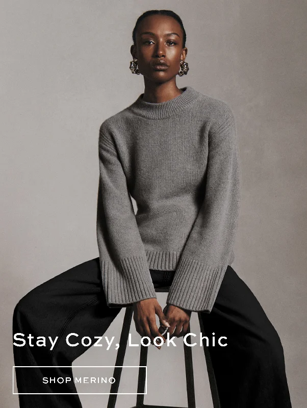 Women's Sweater for Chill Evenings-10.31 - Single In Grid - Merino