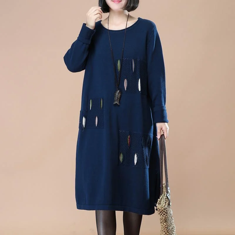 Women's Oversized Pullovers Sweater-2018 blue split long cotton sweaters casual pullover casual patchwork sweaters Women's Oversized Pullovers Sweater-2018 blue split long cotton sweaters casual pullover casual patchwork sweaters