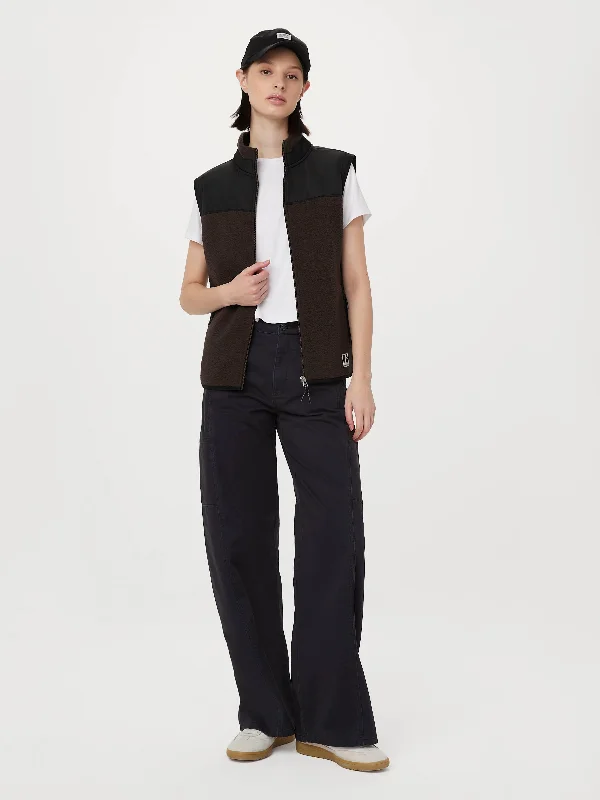 Women's Vests Sweater for Office Wear-The Polar Fleece Vest in Dark Chocolate