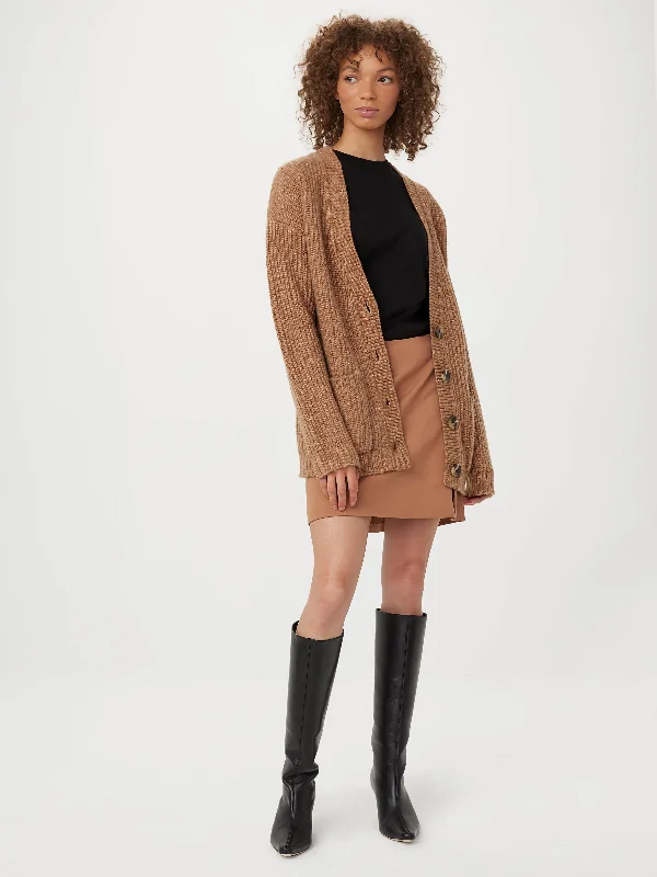 Women's Plaid Knit Cardigans Sweater-The Comfort Donegal Cardigan in Light Beige