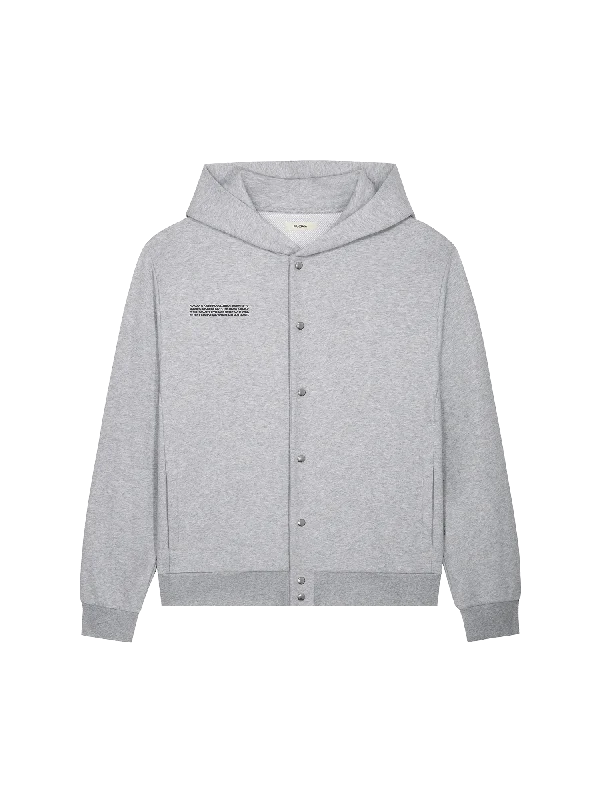 Women's Hoodie Jackets for Layered Looks -Womens 365 Midweight Snap Button Hoodie—grey marl Women's Hoodie Jackets for Layered Looks -Womens 365 Midweight Snap Button Hoodie—grey marl