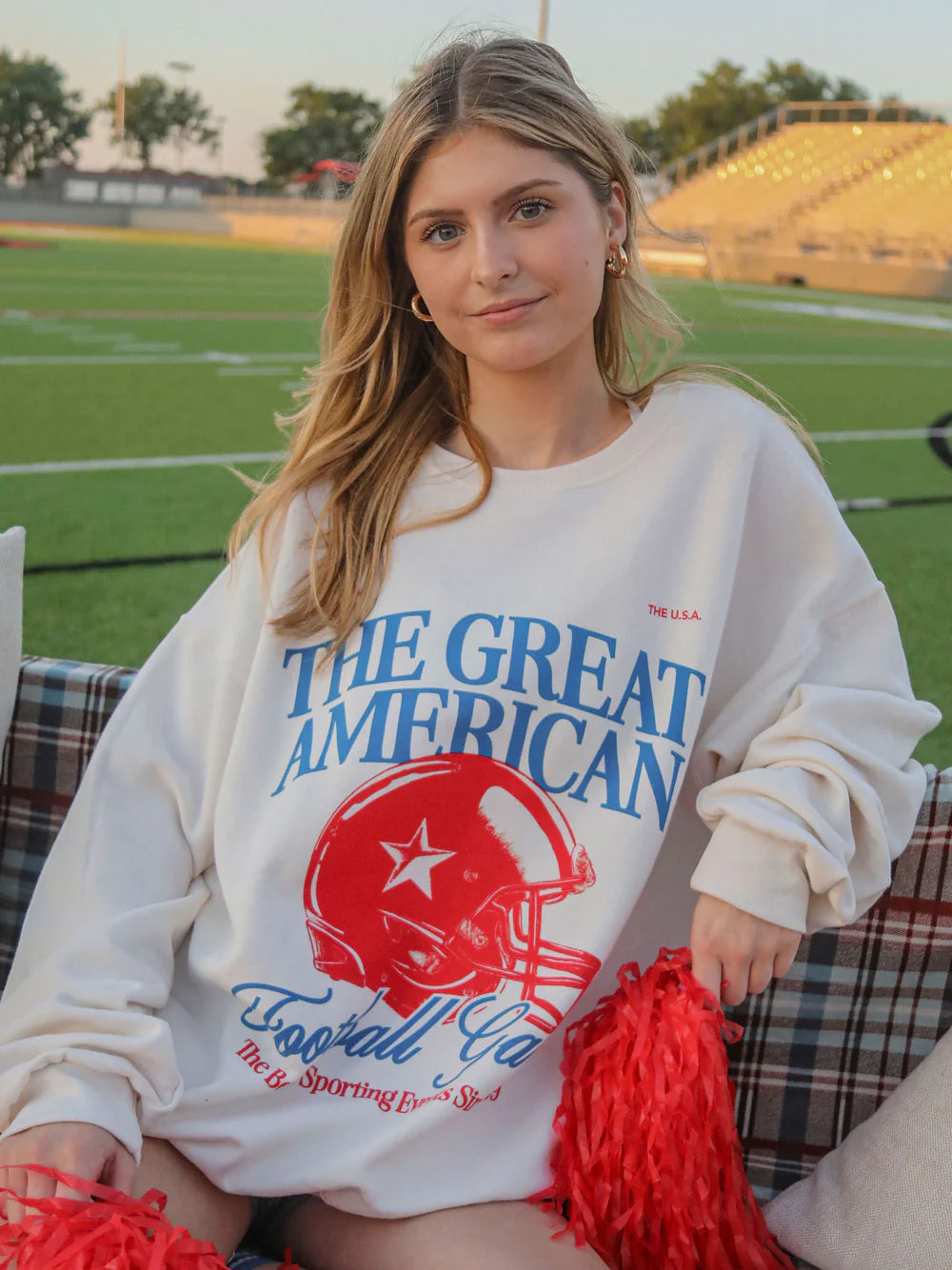 Women's Sweater with Oversized Fit-Charlie Southern Great American Football Game Sweatshirt
