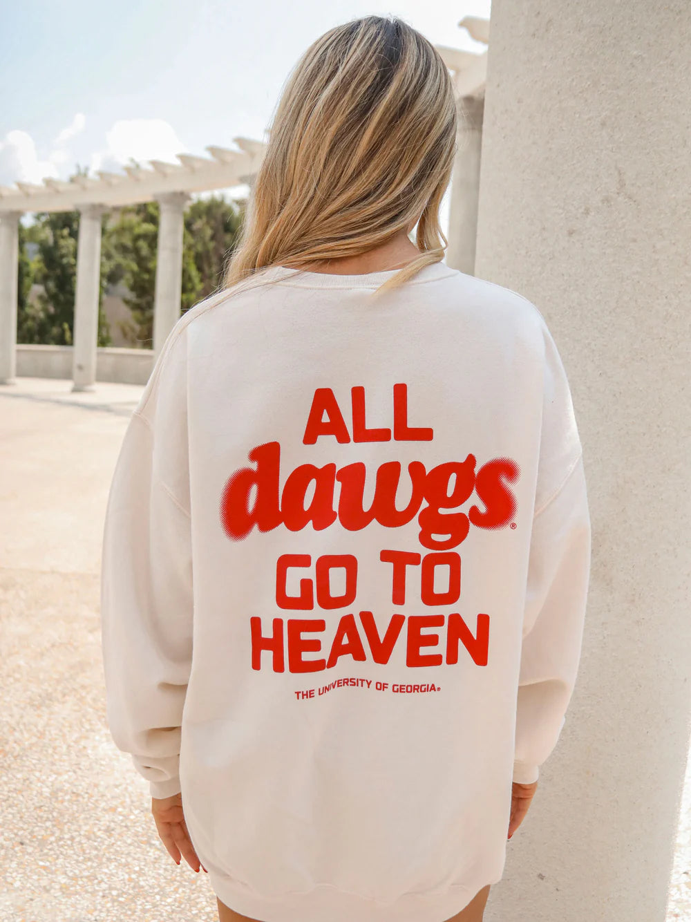Women's Sweater with Sheer Sleeves-Charlie Southern All Dawgs Go To Heaven Sweatshirt