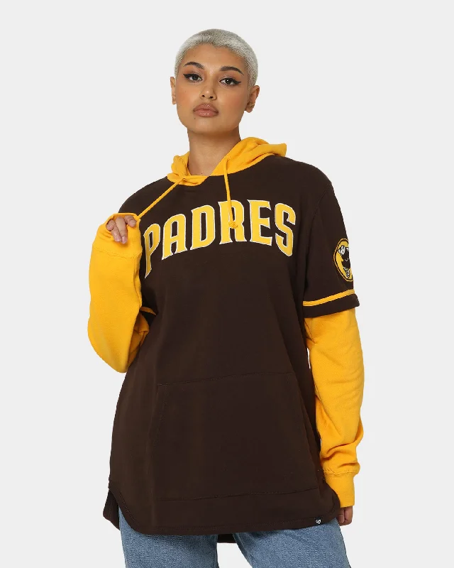Women's Hoodies for Intense Workouts -47 Brand San Diego Padres Shortstop Hoodie Brown Women's Hoodies for Intense Workouts -47 Brand San Diego Padres Shortstop Hoodie Brown
