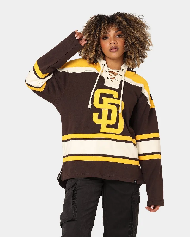 Women's Hoodies with Fun Graphics -47 Brand San Diego Padres Superior Lacer Hoodie Brown Women's Hoodies with Fun Graphics -47 Brand San Diego Padres Superior Lacer Hoodie Brown