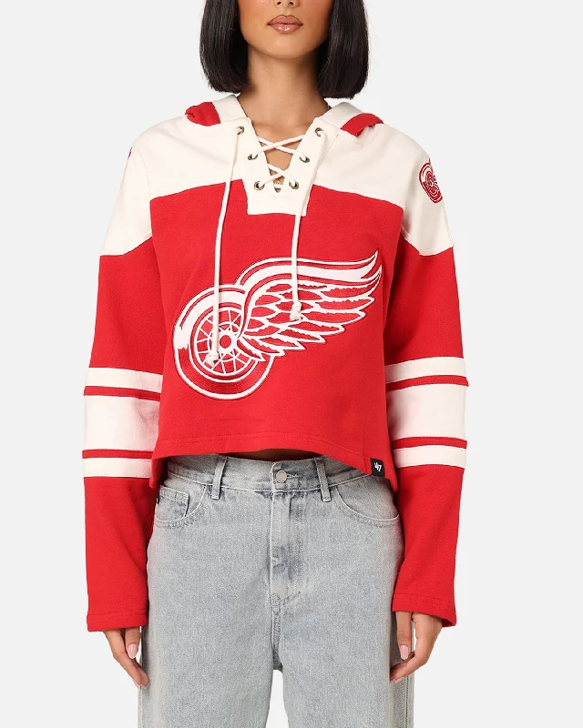Women's Hoodies for Post-Workout Recovery -47 Brand Women's Detroit Red Wings Cropped Lacer Hoodie Red Women's Hoodies for Post-Workout Recovery -47 Brand Women's Detroit Red Wings Cropped Lacer Hoodie Red