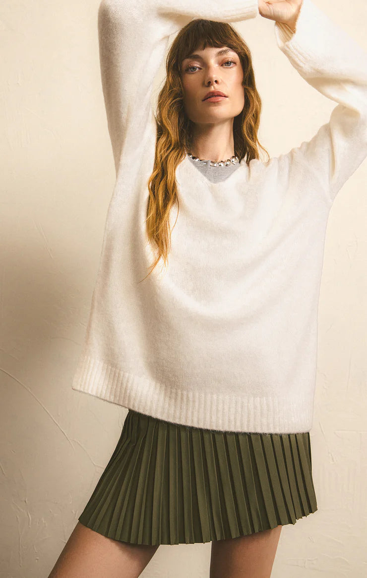 Women's Sweater with Elegant Fabric-Z Supply Modern V-Neck Sweater