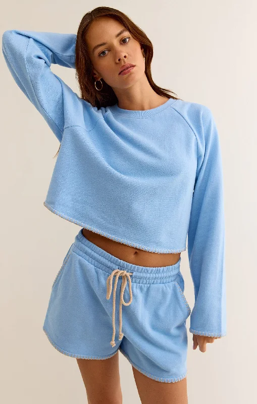 Women's Sweater with Vivid Color-Z Supply Seville Cropped Sweatshirt