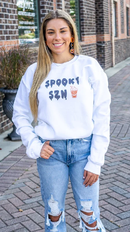 Women's Sweater with Fall Color Palettes-Spooky Szn PSL Sweatshirt