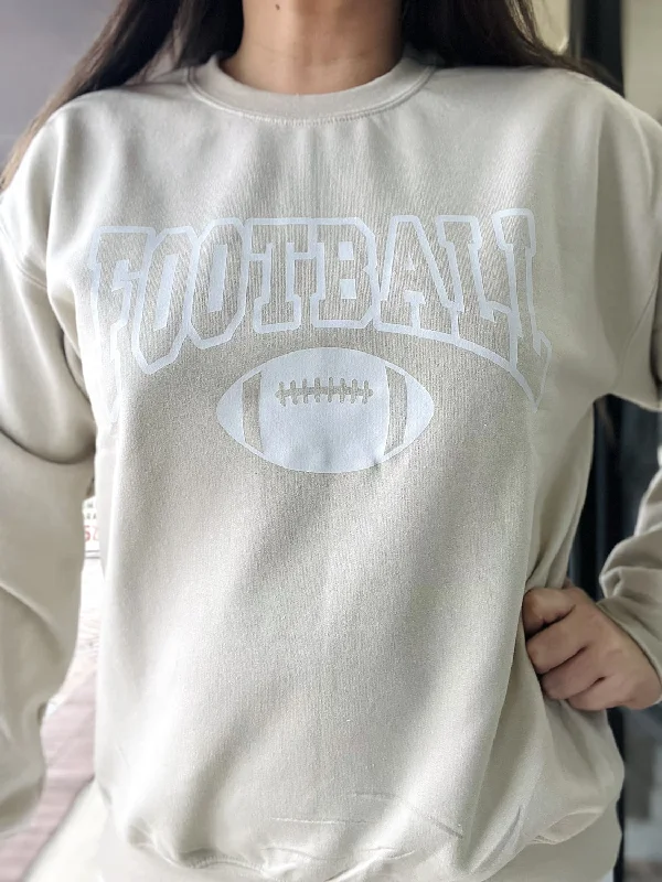 Women's Sweater for Classy Winter Looks-Football Crew Sweatshirt