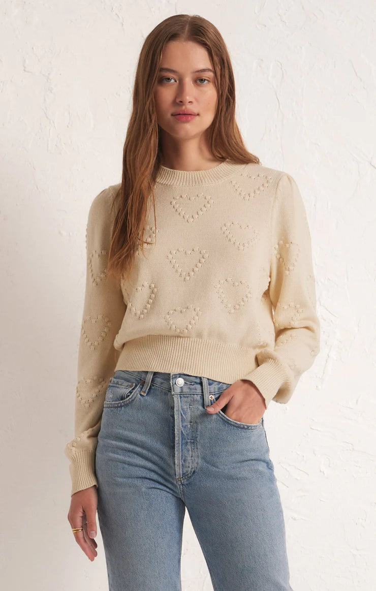 Women's Sweater with Abstract Pattern-Z Supply All We Need Is Love Sweater