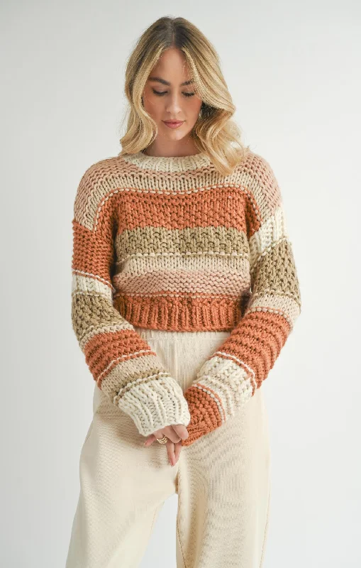 Women's Sweater for Date Night-Sadie And Sage Butter Pecan Chunky Sweater