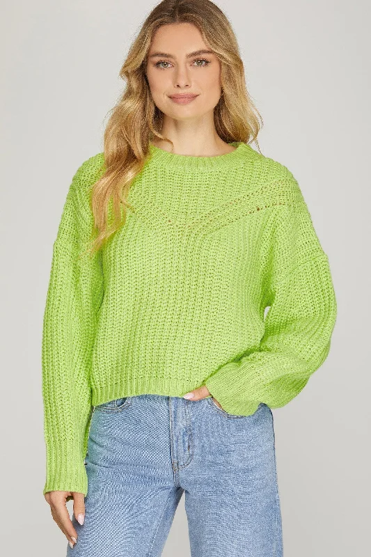 Women's Cashmere Knit Pullover Sweater for Cozy Wear-Puff Sleeve Crewneck Pullover Sweater Women's Cashmere Knit Pullover Sweater for Cozy Wear-Puff Sleeve Crewneck Pullover Sweater