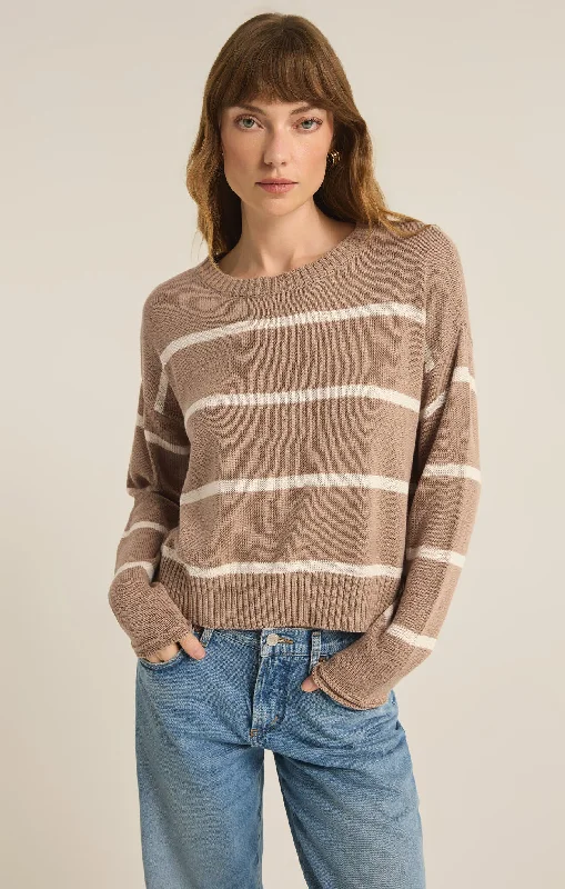 Women's Sweater for Comforting Fit-Z Supply Sienna Stripe Sweater