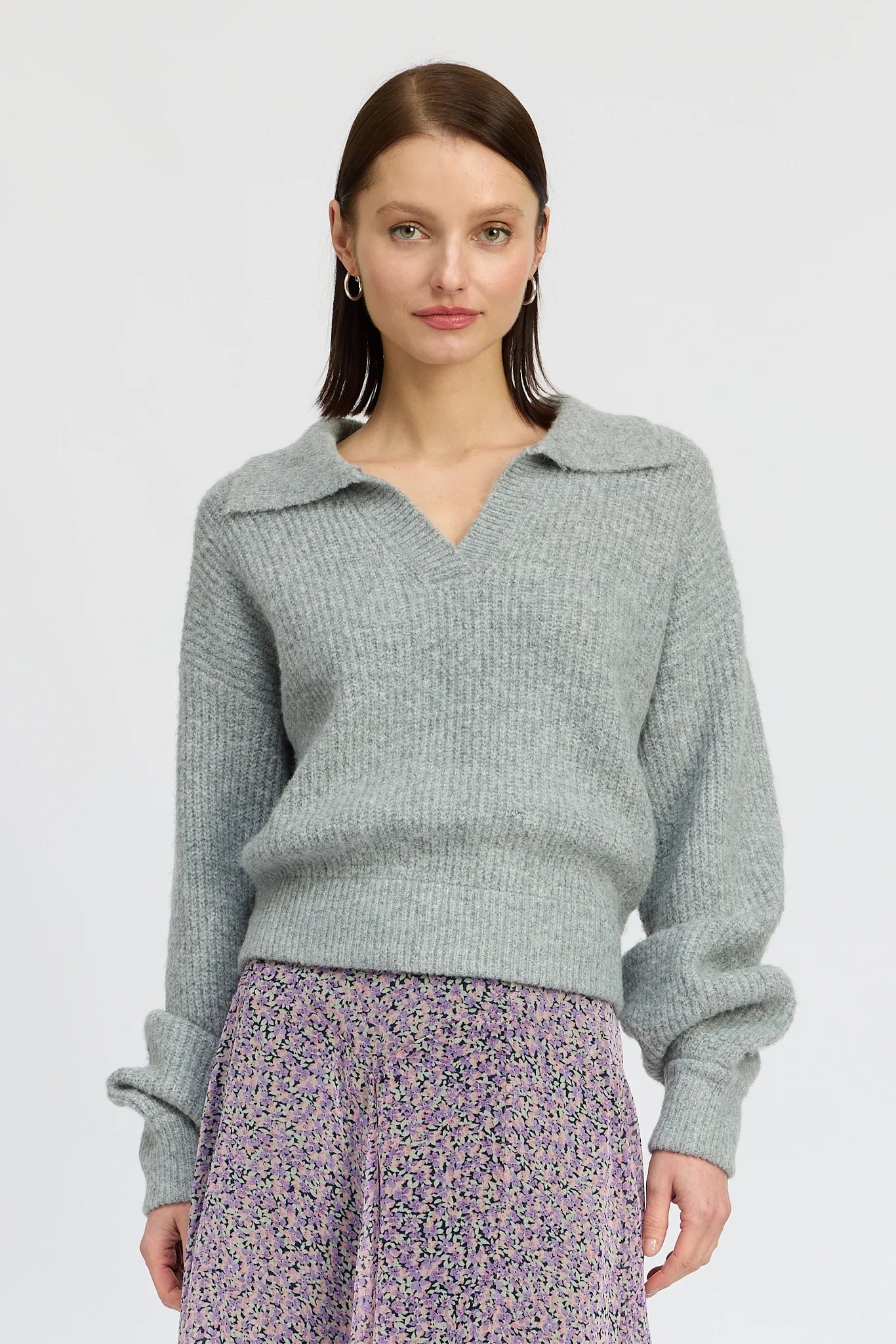 Women's Sweater for Office Fashion-Malia V-Neck Sweater Top