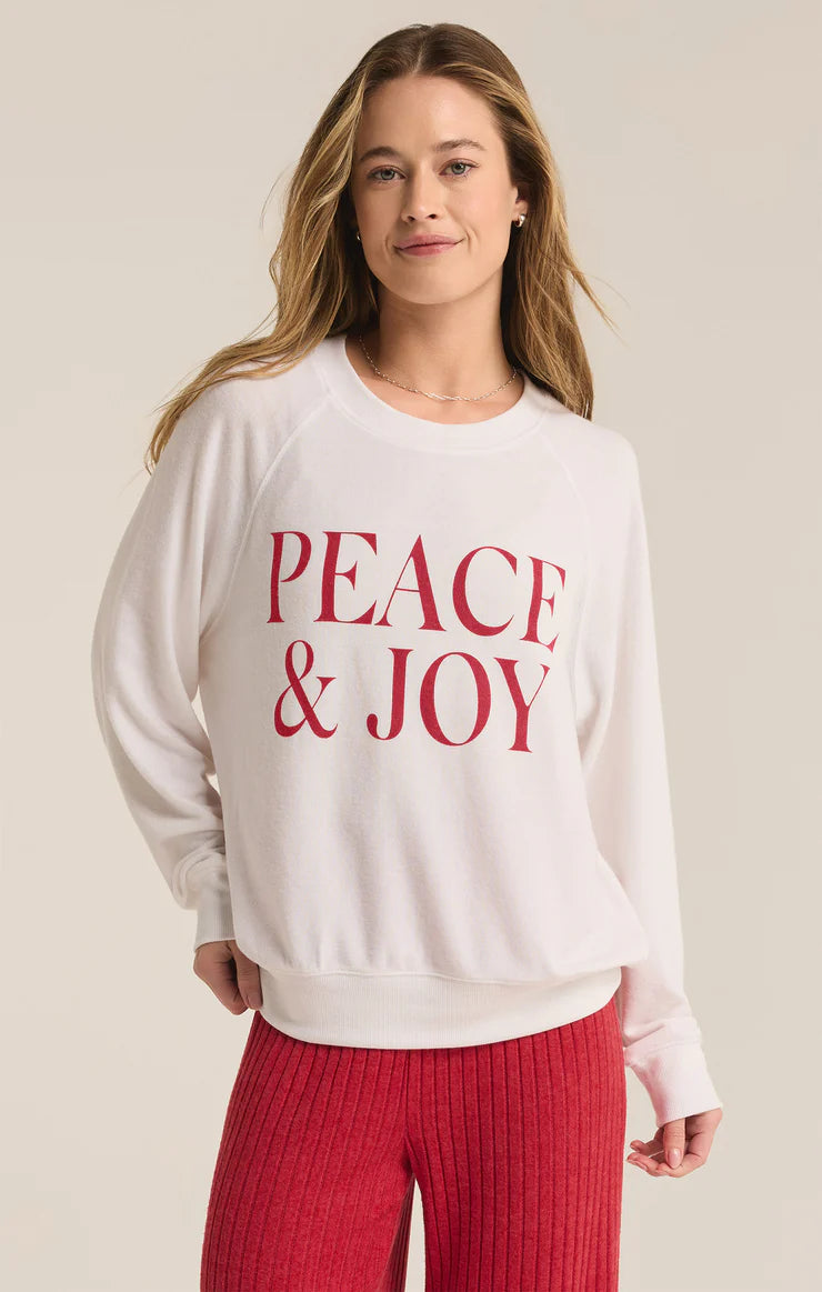 Women's Sweater for Perfectly Layered Look-Z Supply Peace And Joy Cloud Knit Top