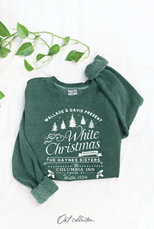 Women's Sweater for Workwear Style-White Christmas Mineral Graphic Sweatshirt