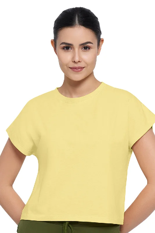 Women's High Neck Top -Essential Crop Top - Sunshine