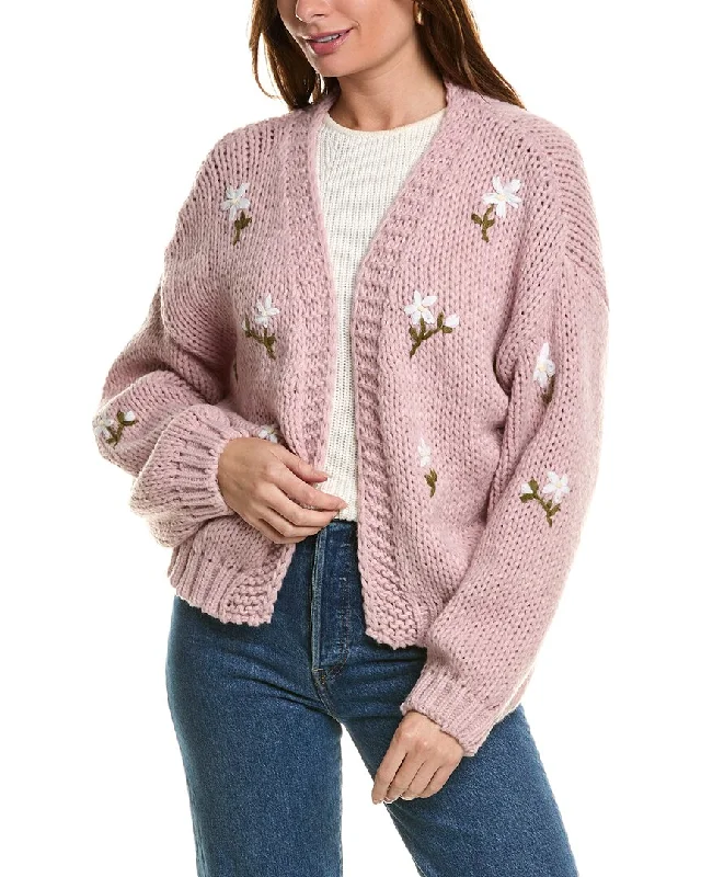 Women's Sweater with Knitted Design-ANNA KAY Rivers Cashmere-Blend Cardigan