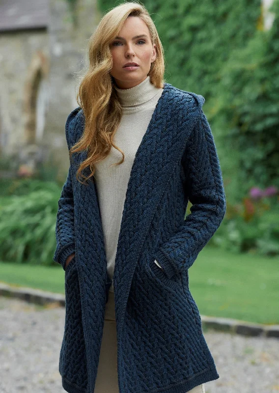 Women's Cardigans Sweater for an Effortless Look-Shawl Hooded Aran Cardigan | Mallard Women's Cardigans Sweater for an Effortless Look-Shawl Hooded Aran Cardigan | Mallard