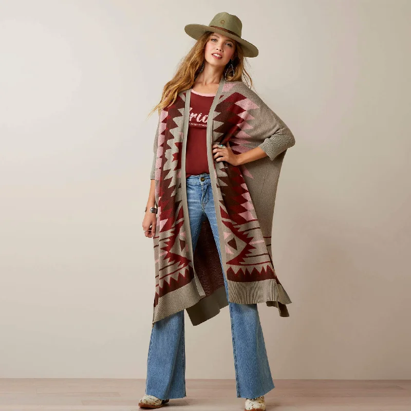 Women's Sweater with High Collar-Ariat Women’s Serape Style Cardigan