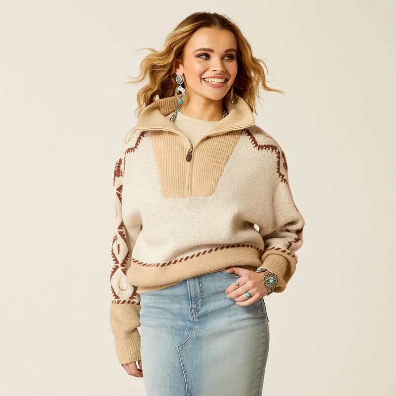 Women's Sweater for Layering over Dresses-Ariat Women's Wild West Sweater
