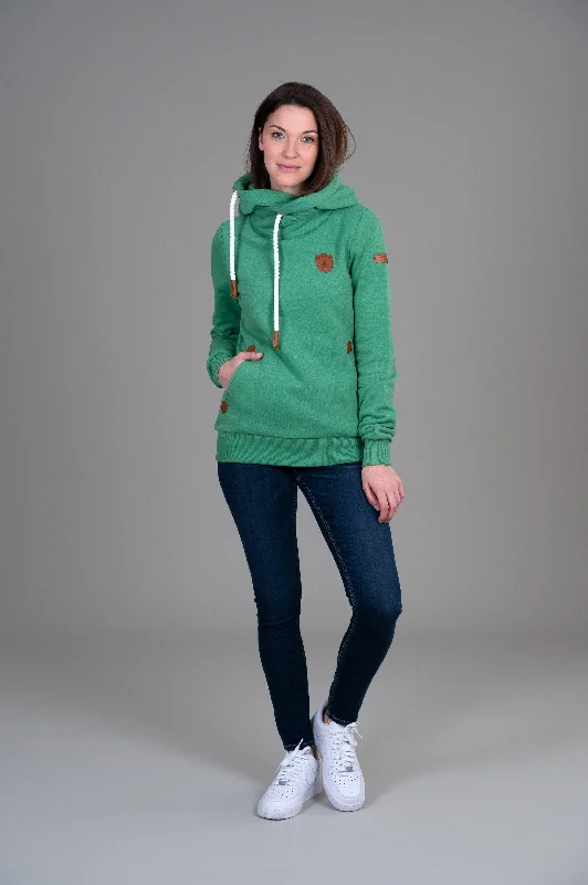 Women's Zip-up Hoodies for Gym -Artemis Emerald Green Hoodie