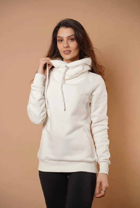 Women's Athletic Hoodies for Sports -Artemis White Ivory Hoodie