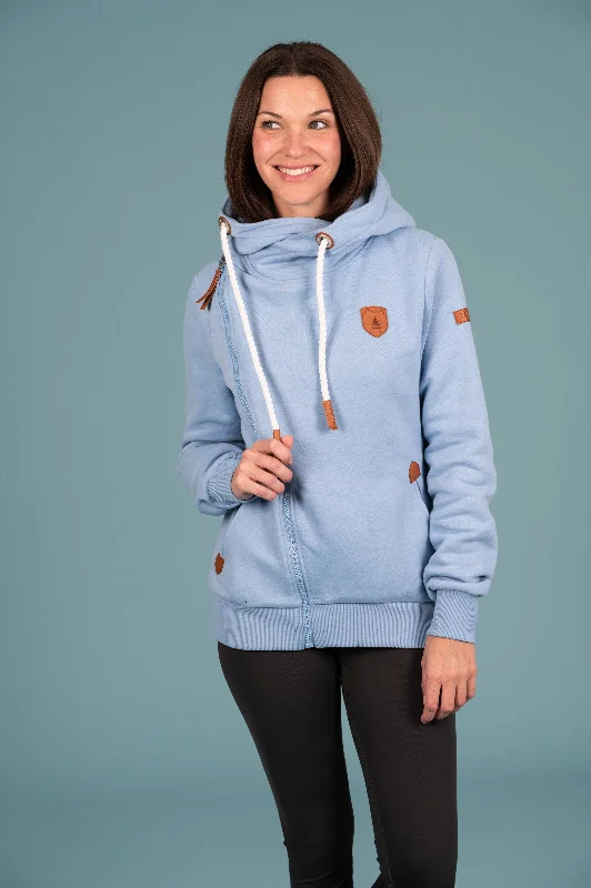 Women's Oversized Hoodies with a Trendy Twist -Athena Chambray Full-Zip Hoodie