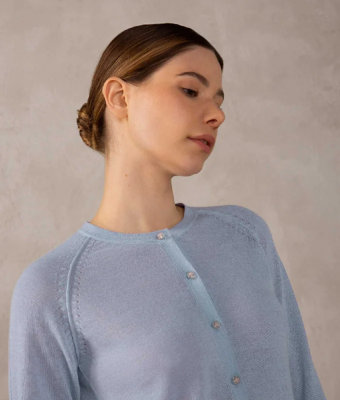 Women's Sweater for Simple Style-Baby Alpaca Basic Raglan Sleeves Cardigan