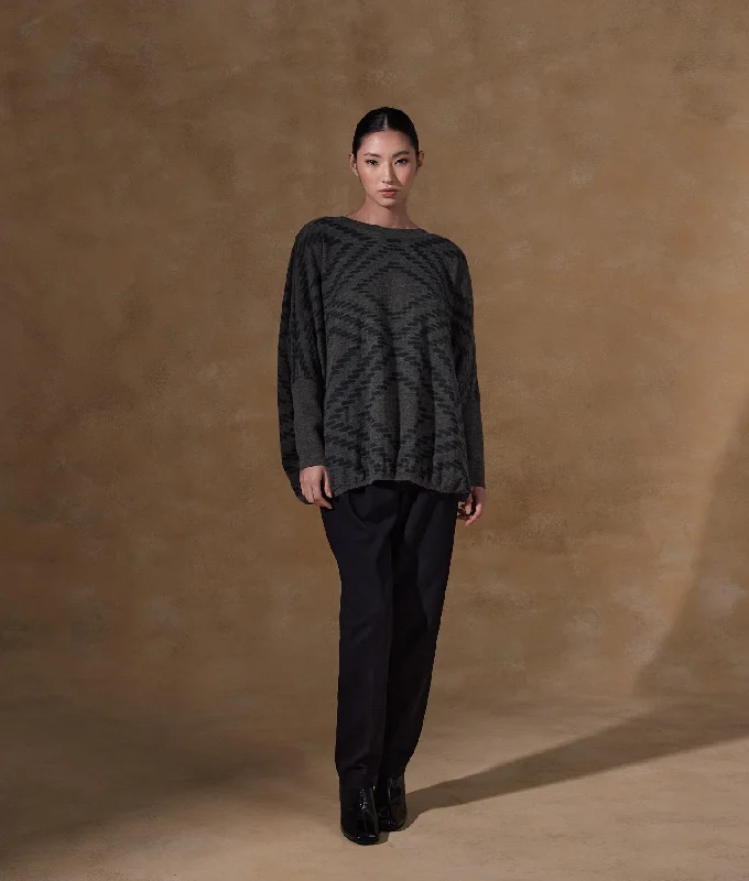 Women's Sweater for Minimalist Style-Baby Alpaca Poncho with sleeves