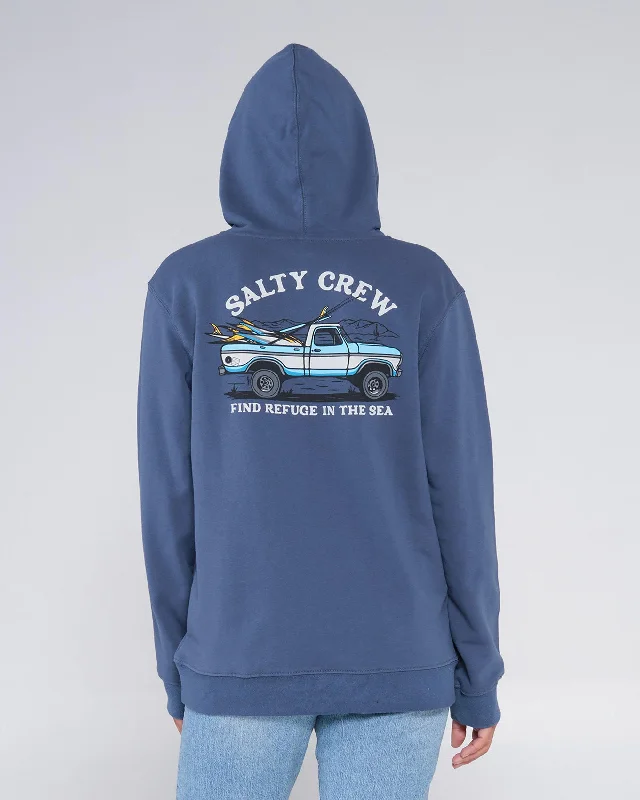 Women's Hoodies with Unique Hood Shape -Baja Days Blue Steel Hoody