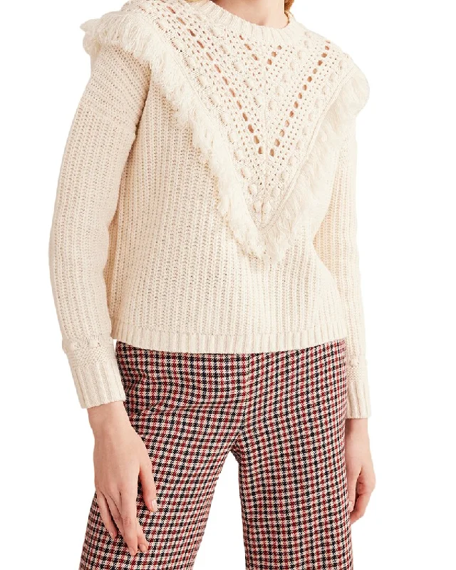 Women's Sweater with Sporty Vibe-Boden Fringe Detail Ribbed Wool & Alpaca-Blend Jumper
