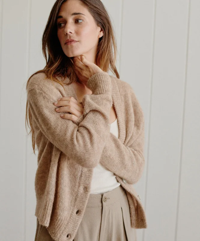 Women's Sweater with Butterfly Print-Boyfriend Cardigan
