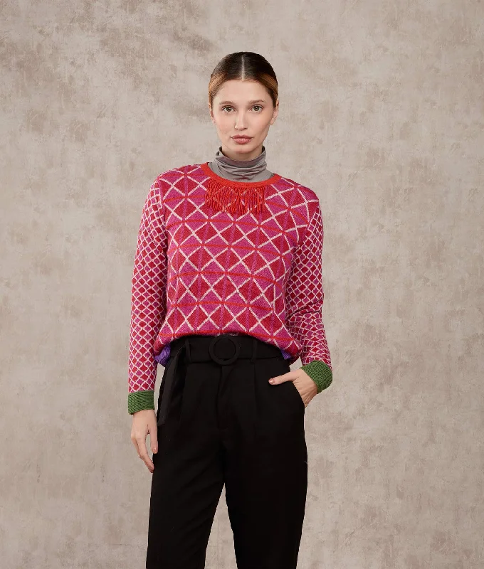 Women's Sweater for Cozy Evenings-Brick On Brick Sweater
