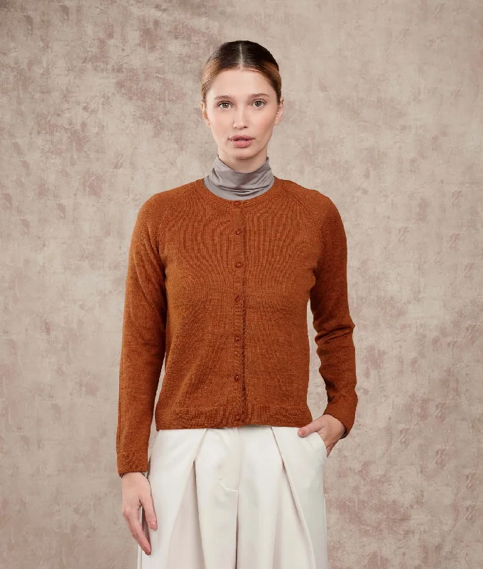 Women's Sweater with Abstract Pattern-Basic Raglan Sleeves Cardigan