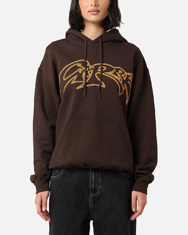 Women's Hoodies with Mesh Inserts for Breathability -Carre Rev 24 Hoodie Brown