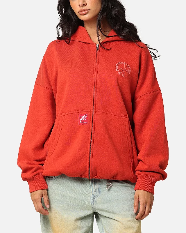 Women's Hoodies for Comfy Casual Days -Carre Shoot Out Full Zip Hoodie Red