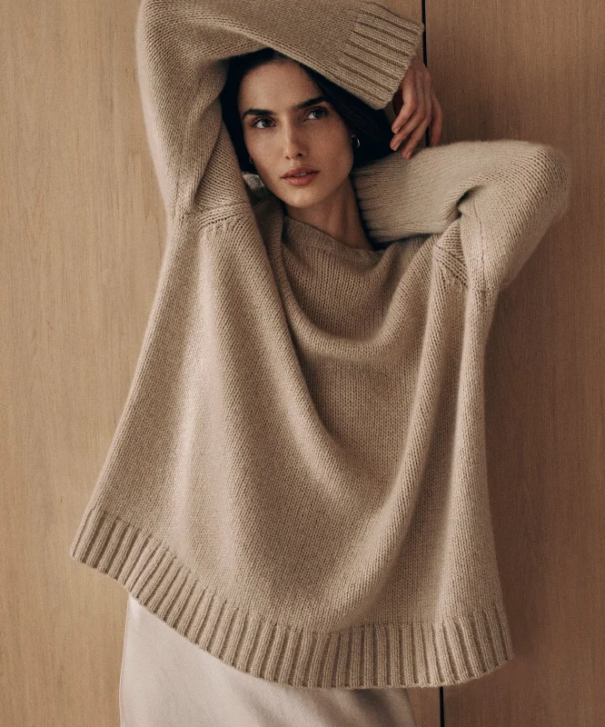 Women's Sweater for Holiday Celebrations-Cashmere Amelia Crewneck