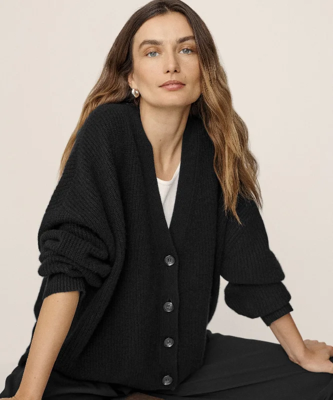 Women's Sweater with Sequin Detail-Cashmere Cocoon Cardigan