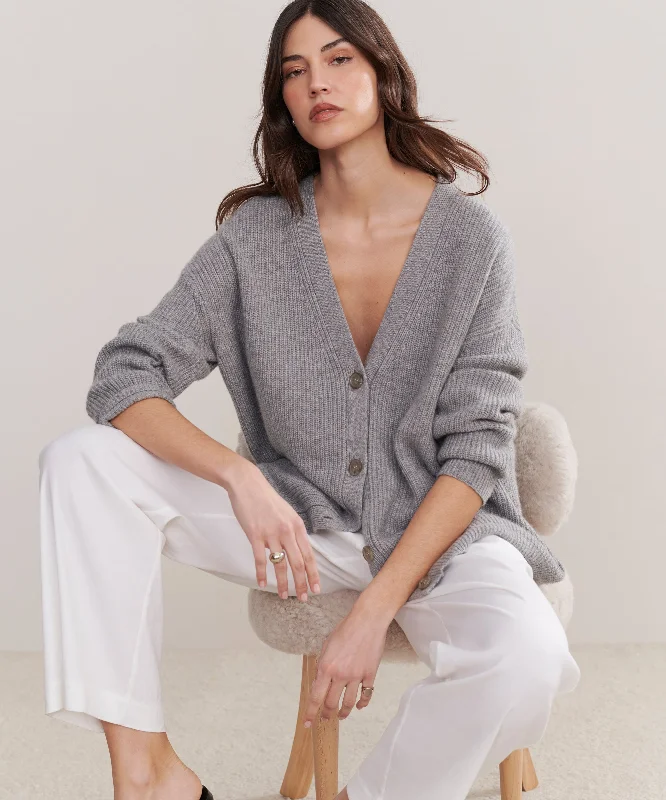 Women's Sweater with Exaggerated Sleeves-Cashmere Cocoon Cardigan