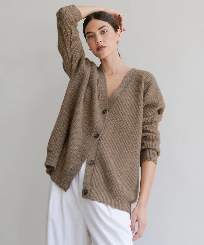 Women's Sweater with Relaxed Style-Cashmere Cocoon Cardigan