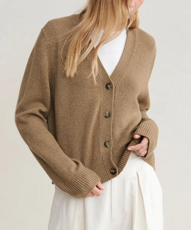 Women's Sweater with Ruching-Cashmere Colette Cardigan